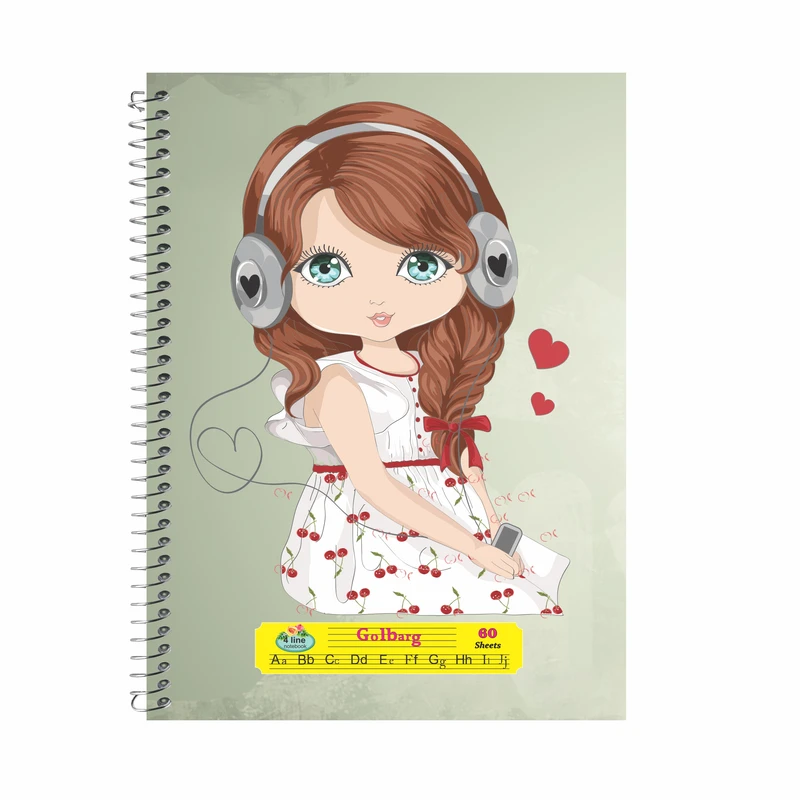 دفتر زبان 60 برگ گلبرگ طرح دختر زیبا کد 60583