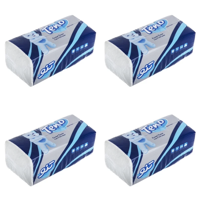 دستمال کاغذی 250 برگ تنو مدل soft 6yj مجموعه 4 عددی