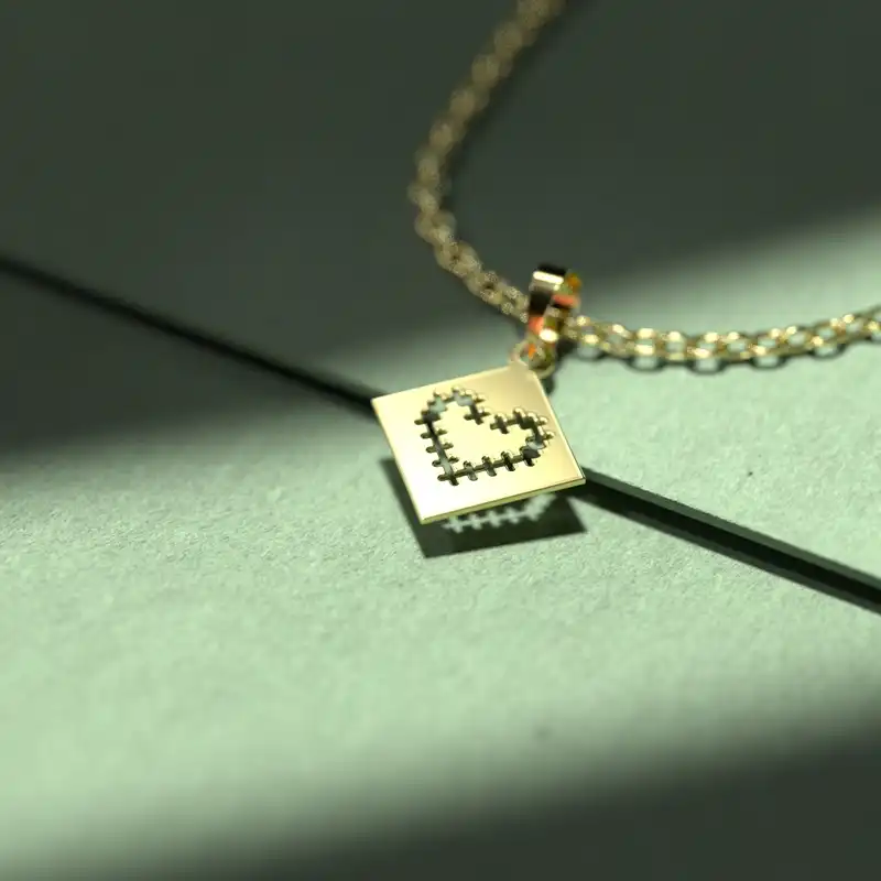 گردنبند طلا 18 عیار زنانه مدوپد مدل طرح قلب کد U1255