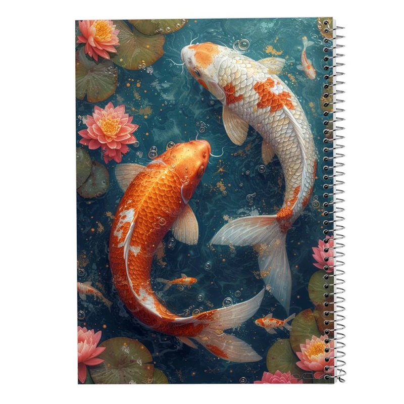 دفتر ژورنال نویسی 50 برگ مدوپد مدل نقطه ای طرح ماهی کد DF16007