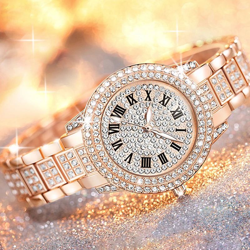 ساعت مچی عقربه ای زنانه مدل الماس لوکس کد ROZ22 -  - 11