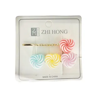 سنجاق مو دخترانه  مدل 0005 طرح آبنبات بسته 2 عددی