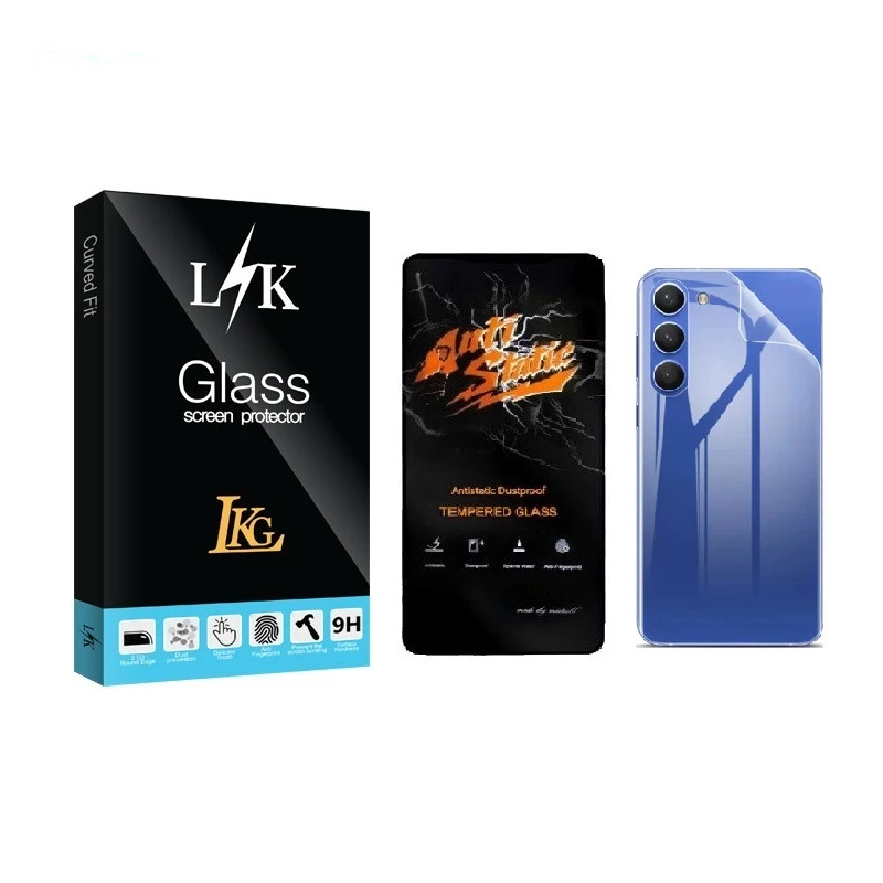 محافظ صفحه نمایش ال کا جی مدل LK Anti Static مناسب برای گوشی موبایل سامسونگ Galaxy A14 به همراه محافظ پشت گوشی