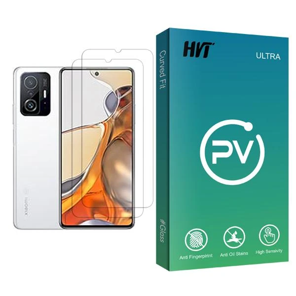 محافظ صفحه نمایش اچ وی تی مدل PV Glass MIX002 مناسب برای گوشی موبایل شیائومی 11T Pro بسته دو عددی