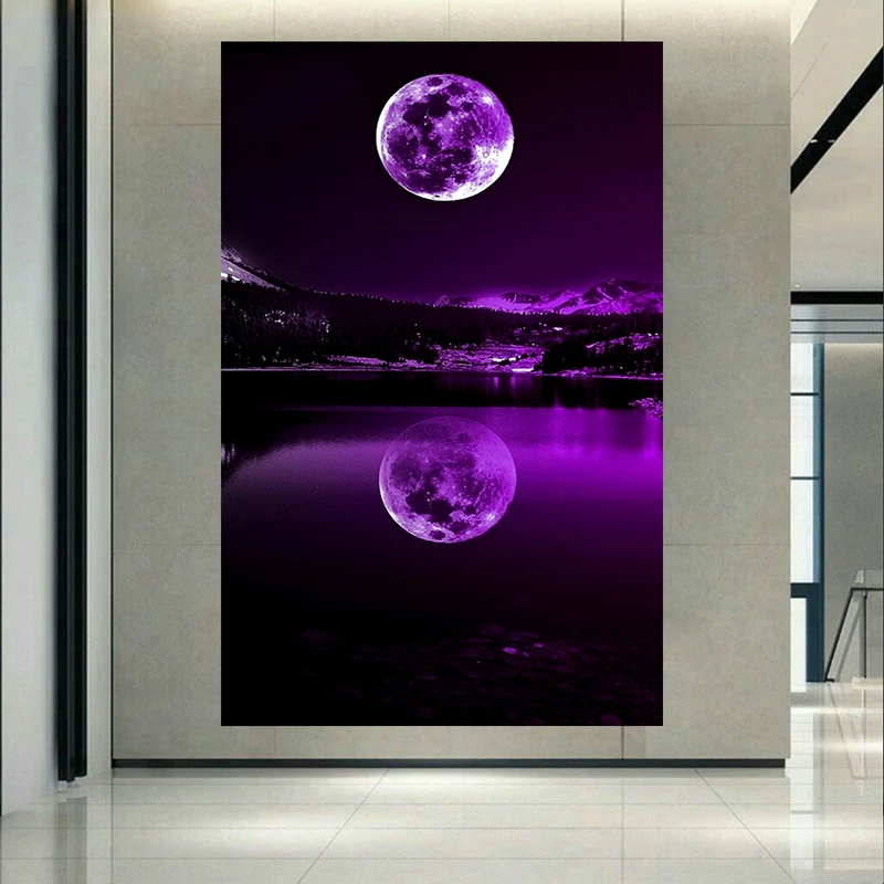تابلو بوم طرح بلک لایت ماه مدل انعکاس کد AR31294