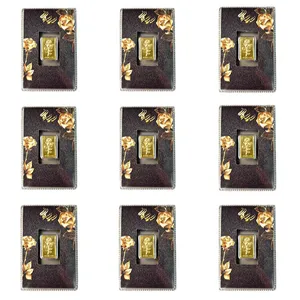 شمش طلا 18 عیار مدل گل رز کد 090 مجموعه 9 عددی
