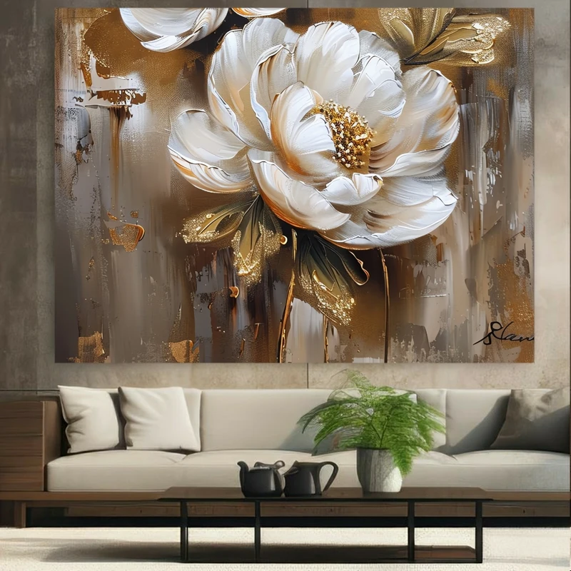 تابلوبوم طرح مخمل گل مدل مینیاتوری طلاکوب کدGR1934