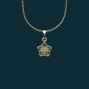 گردنبند طلا 18 عیار زنانه مدوپد مدل گل کد BB2-1-1202