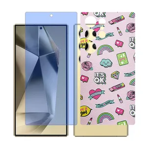 Glass Together model Matte anti-blue screen protector for Samsung S24 Ultra mobile phone with back cover sticker