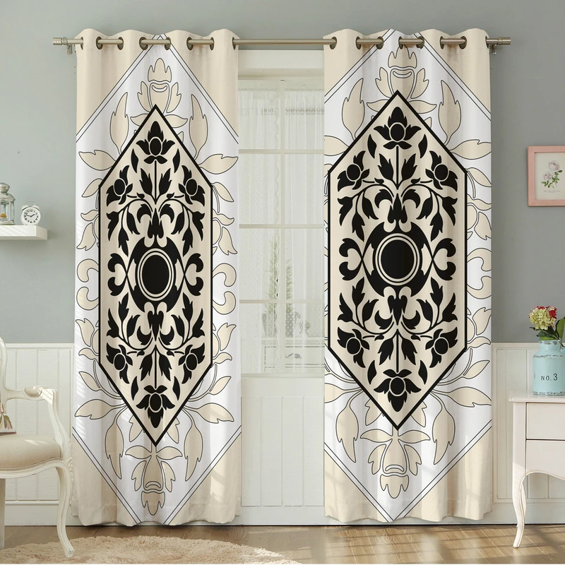 پرده نیروانا طرح سنتی مدل هازان کد 8955 سایز 140×280 سانتی متر