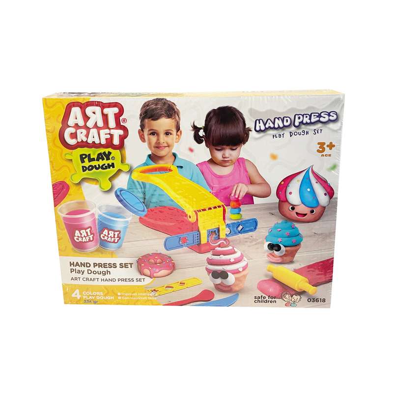 خمیر بازی مدل Hand Press Play Dough Set کد 03618 مجموعه 12 عددی
