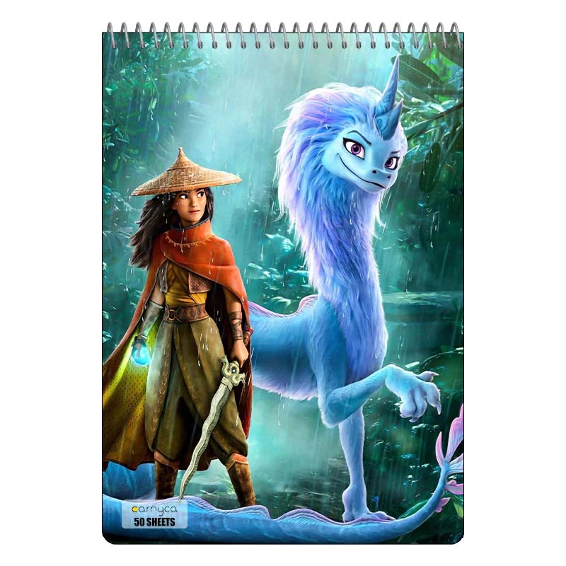 دفتر نقاشی 50 برگ سیمی کارنیکا طرح Raya and the Last Dragon کد 39887