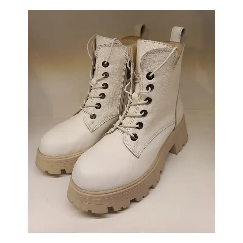 نیم بوت زنانه سرزمین چرم مدل 145337 رنگ سفید