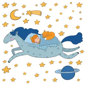 استیکر دیواری کودک تُکتم مدل شازده کوچولو کد 01 مجموعه 55 عددی