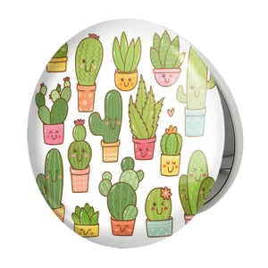 آینه جیبی خندالو طرح کاکتوس مدل تاشو کد 5296 