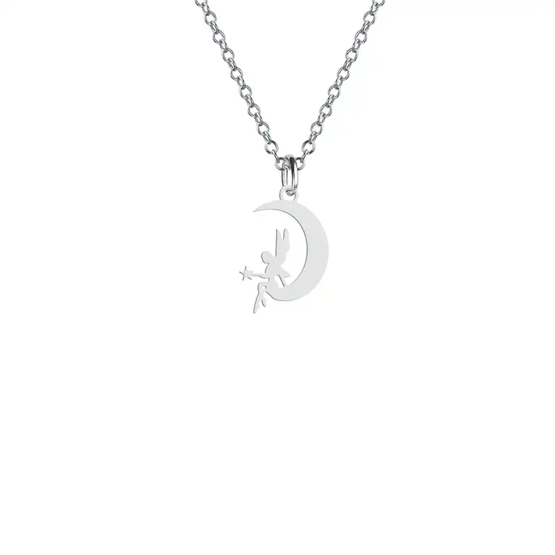 گردنبند نقره زنانه هایکا مدل فرشته و ماه کد n.ha2-178