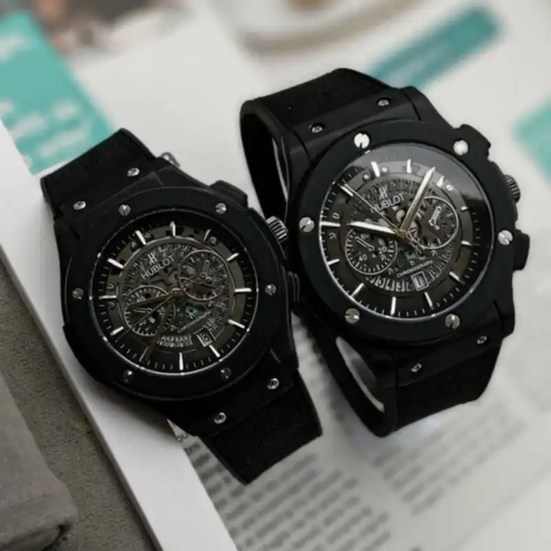 ست ساعت مچی عقربه ای زنانه و مردانه  مدل اسکلتون بیگ بنگ M10_n