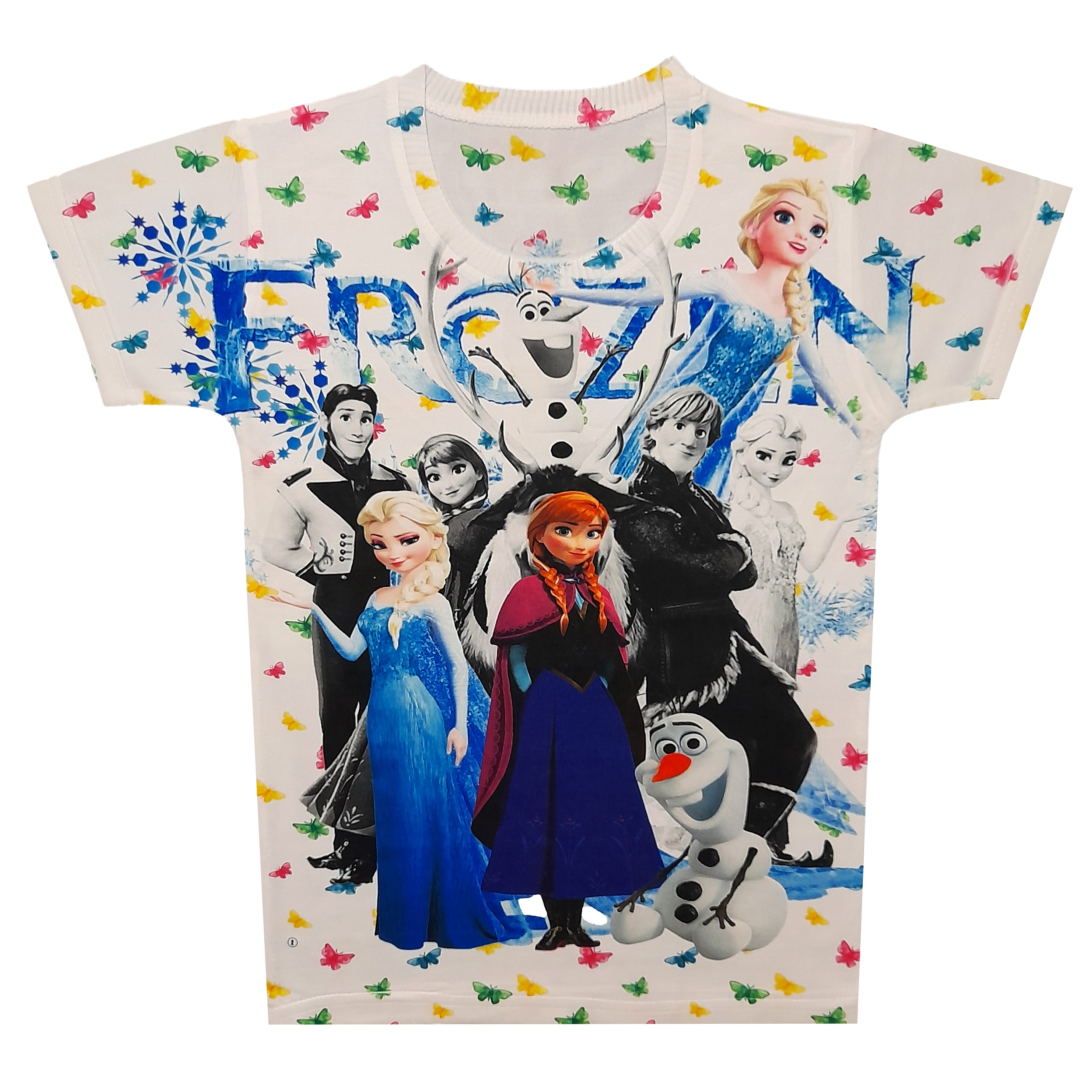 تی شرت دخترانه طرح Frozen کد A2010