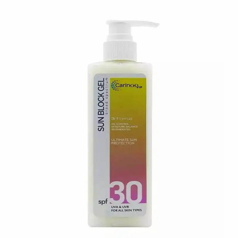 ژل ضد آفتاب کارینو وی آی پی مدل 3in1 SPF30 حجم 250 میلی لیتر
