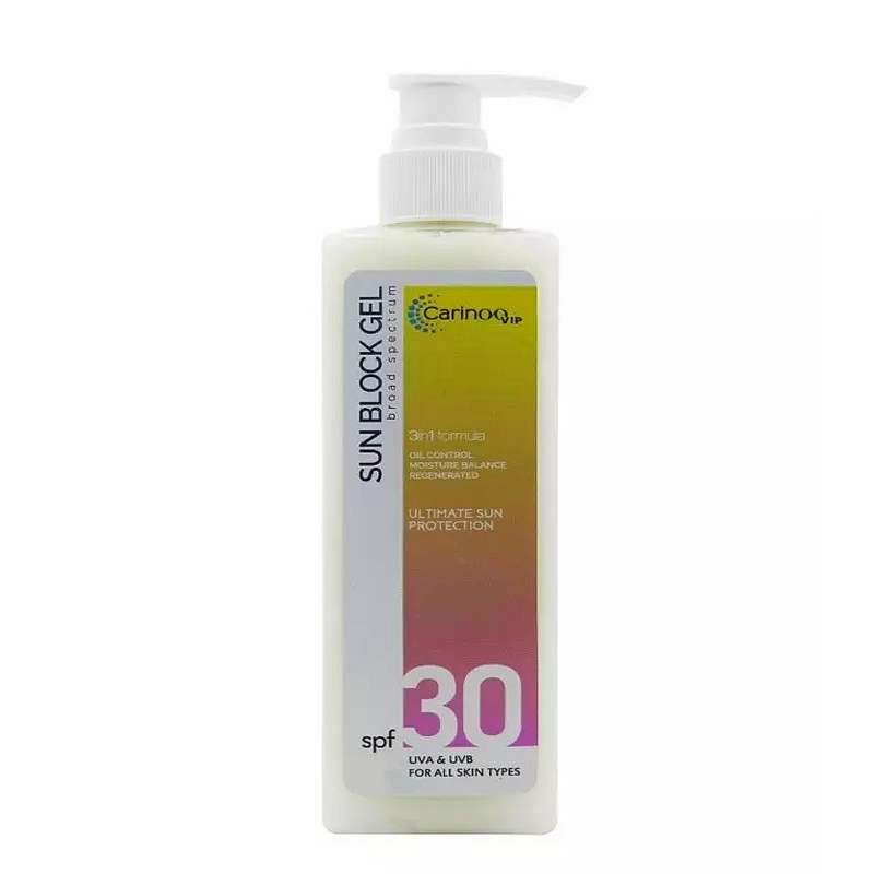 ژل ضد آفتاب کارینو وی آی پی مدل 3in1 SPF30 حجم 250 میلی لیتر ژل ضد آفتاب کارینو وی آی پی مدل 3in1 SPF30 حجم 250 میلی لیتر