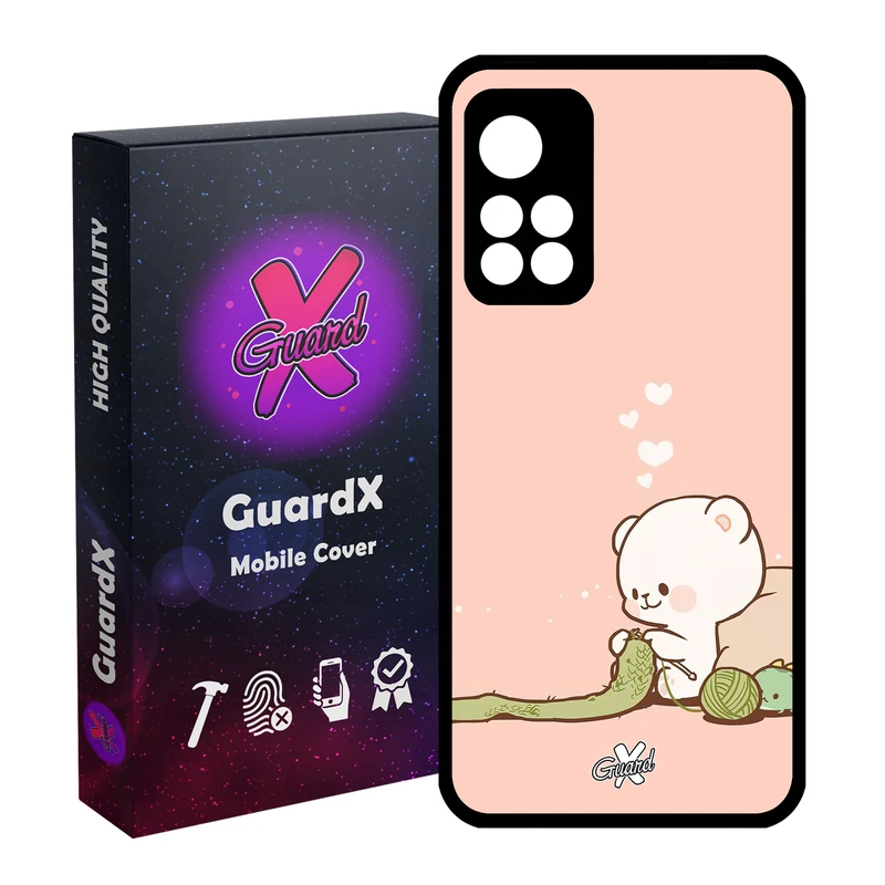کاور گارد ایکس طرح خرس 2 مدل Glass10489 مناسب برای گوشی موبایل شیائومی Redmi Note 11 Pro Plus 5G