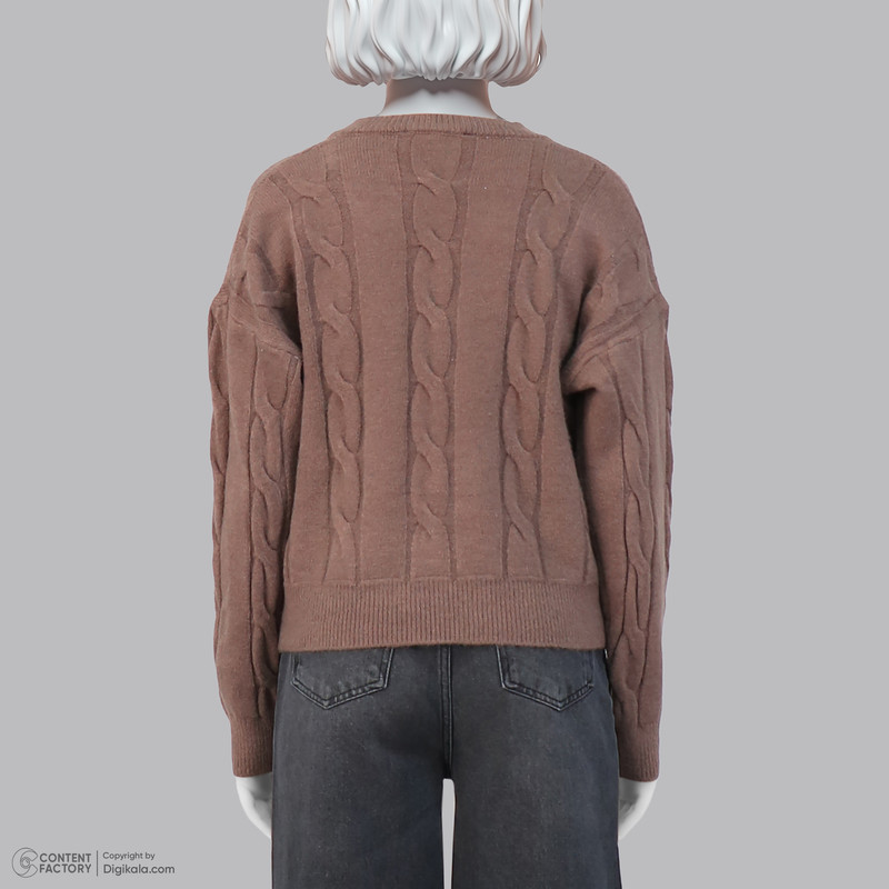 پلیور زنانه ناریان مدل یقه هفت طرح گره ای
