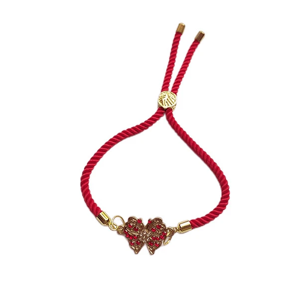  دستبند زنانه مدل آسانسوری طرح پروانه نگین دار کد HC176