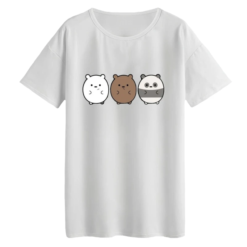 تی‌شرت لانگ آستین کوتاه زنانه مدل خرس های کله پوک
