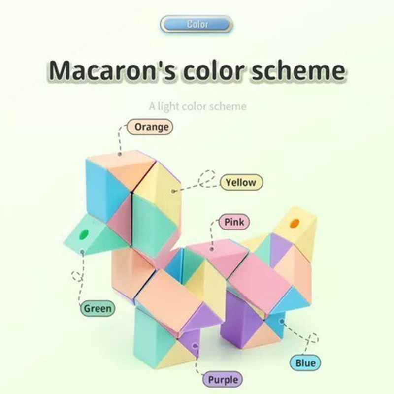 مکعب روبیک موفنگ جیااوشی مدل ماری 72 قطعه مویو ماکارون MoYu Macaron Magic Snake 72 pcs