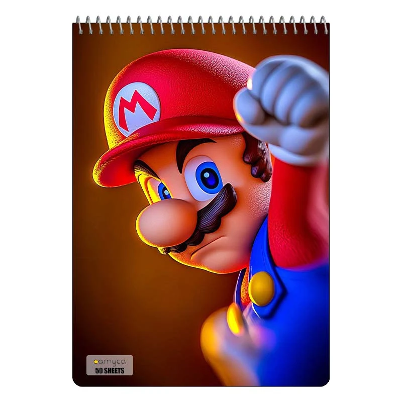 دفتر نقاشی 50 برگ سیمی کارنیکا طرح ماریو mario کد 21641