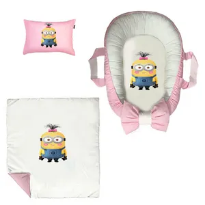 سرویس خواب سه تکه نوزاد ناریکو مدل گارد محافظ دار طرح مینیون ها کد 0672