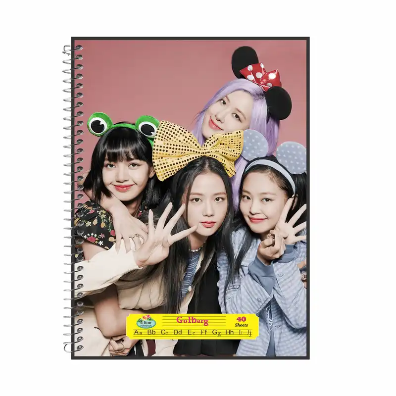 دفتر زبان 40 برگ گلبرگ طرح بلک پینک کد 4520