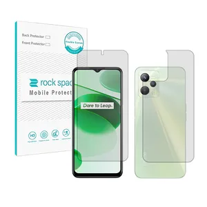 Rockspace HyGEL model clear screen protector suitable for Realme C35 mobile phone along with the phone back protector