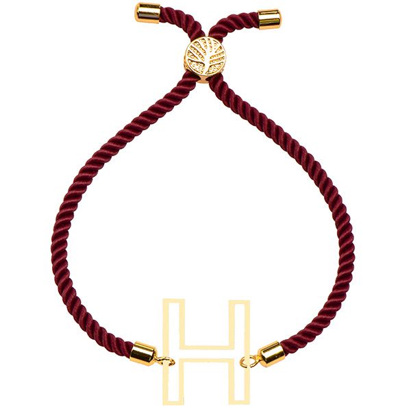 دستبند طلا 18 عیار دخترانه کرابو طرح حرف H مدل Krd1708