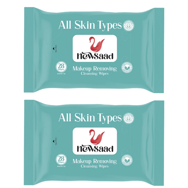 دستمال مرطوب نیوساد مدل Makeup-R2 دو بسته 28 عددی