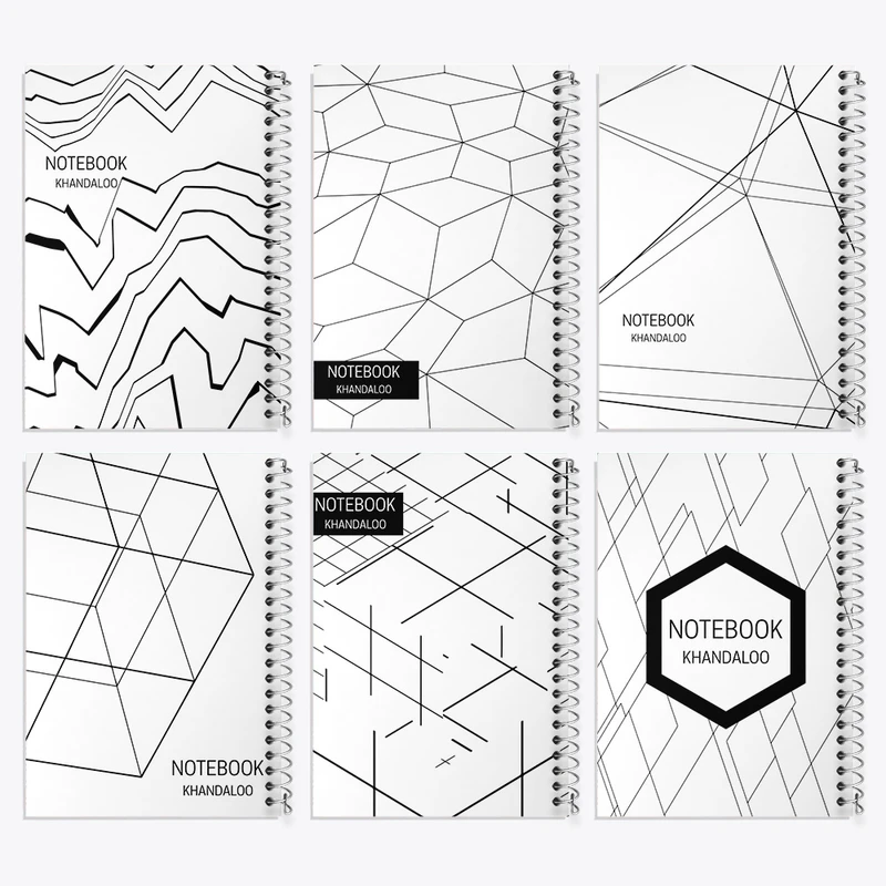 دفتر مشق 50 برگ خندالو طرح مدرن کد 66 مجموعه 6 عددی