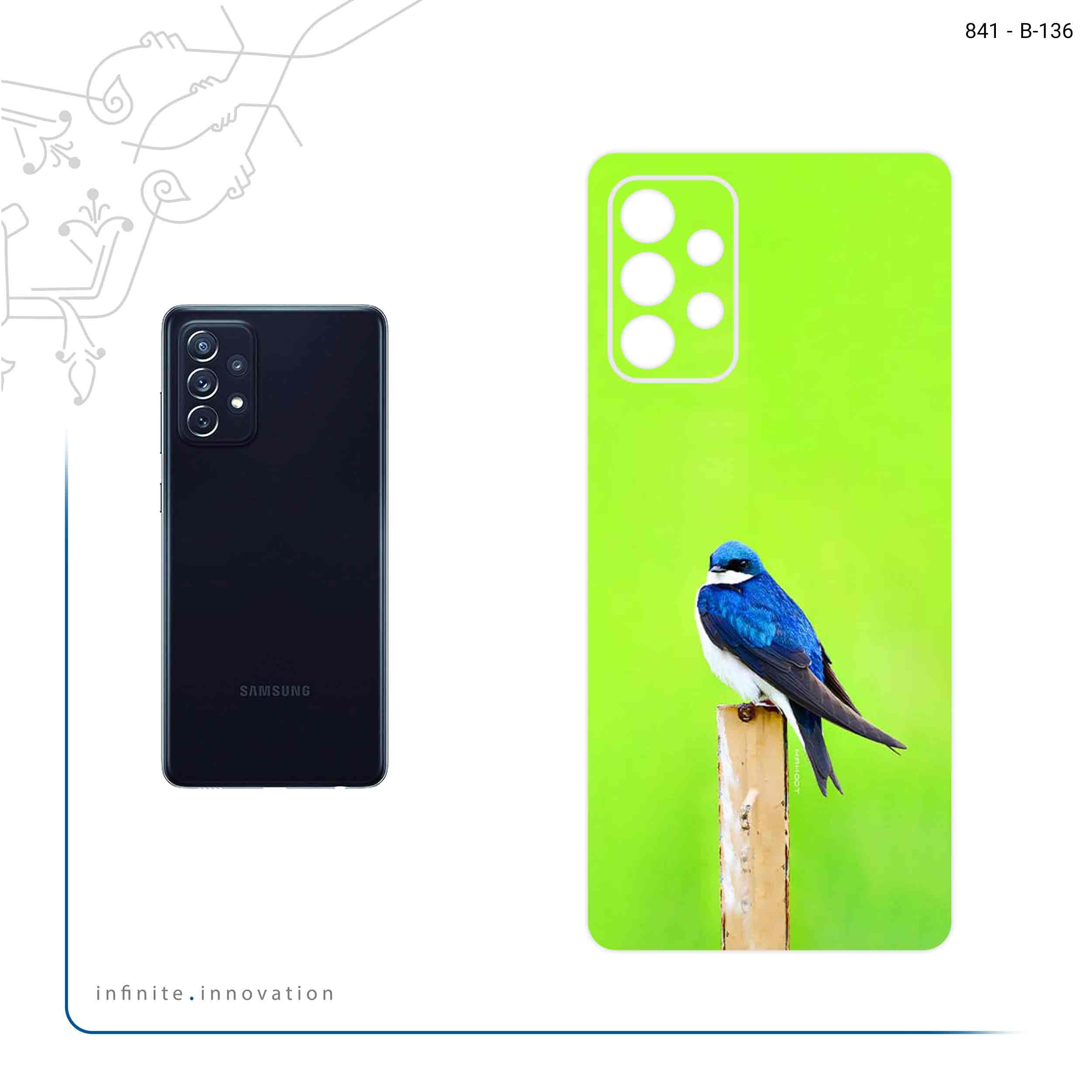 برچسب پوششی ماهوت مدل Bird Swallow مناسب برای گوشی موبایل سامسونگ Galaxy A72