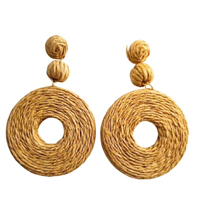 گوشواره میخی زنانه مدل حصیری دو گوی کد ngr450