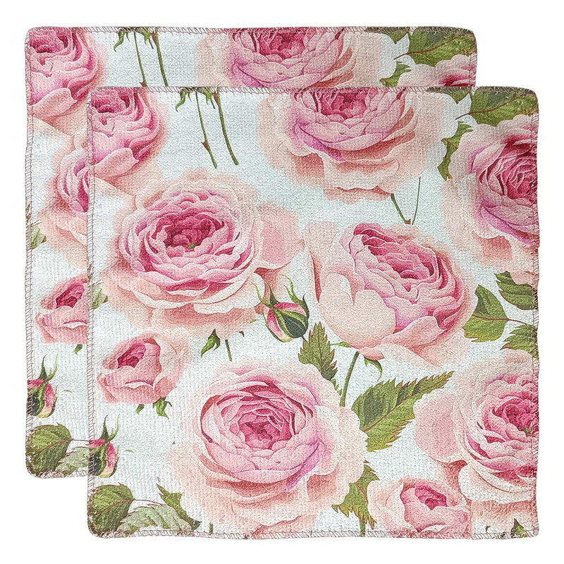 دستمال نظافت خودرو بی تی مدل رز صورتی کد 30x302 بسته 2 عددی