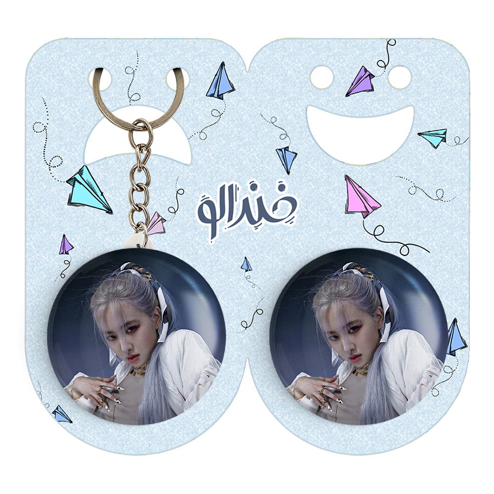 پیکسل خندالو مدل رزی بلک پینک کد 14416 به همراه جاکلیدی