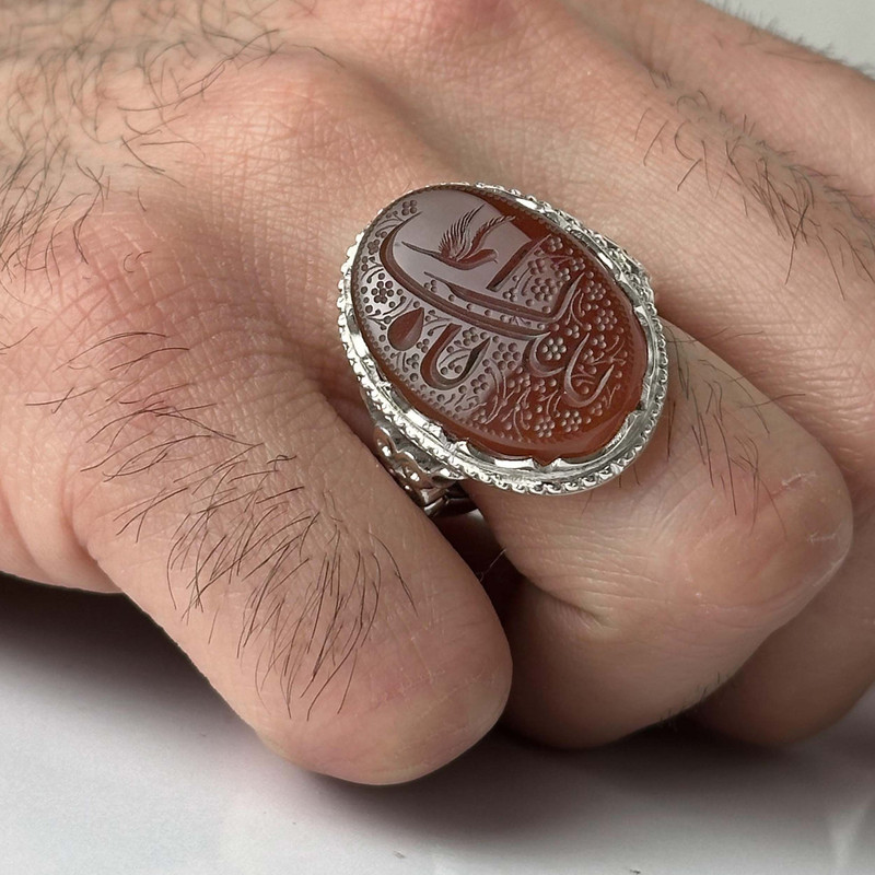 انگشتر نقره مردانه بازرگانی میلادی مدل رکاب دستساز عقیق یمنی حکاکی کد AM_4441 انگشتر نقره مردانه بازرگانی میلادی مدل رکاب دستساز عقیق یمنی حکاکی کد AM_4441