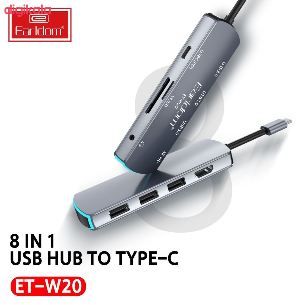هاب 8 پورت USB-C ارلدام مدل ET-20W main 1 4