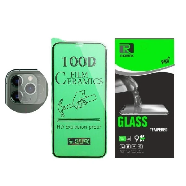 محافظ صفحه نمایش روبیکس مدل CRiP11Proمناسب برای گوشی موبایل اپل iPhone 11 Pro به همراه محافظ لنز دوربین