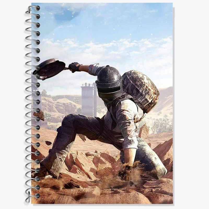دفتر زبان 50 برگ خندالو مدل دو خط طرح بازی پابجی PUBG کد 3803