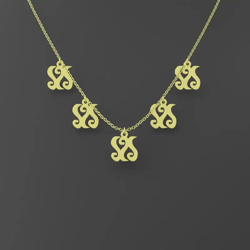 گردنبند طلا 18 عیار زنانه مدوپد مدل هندسی کد RNA16237