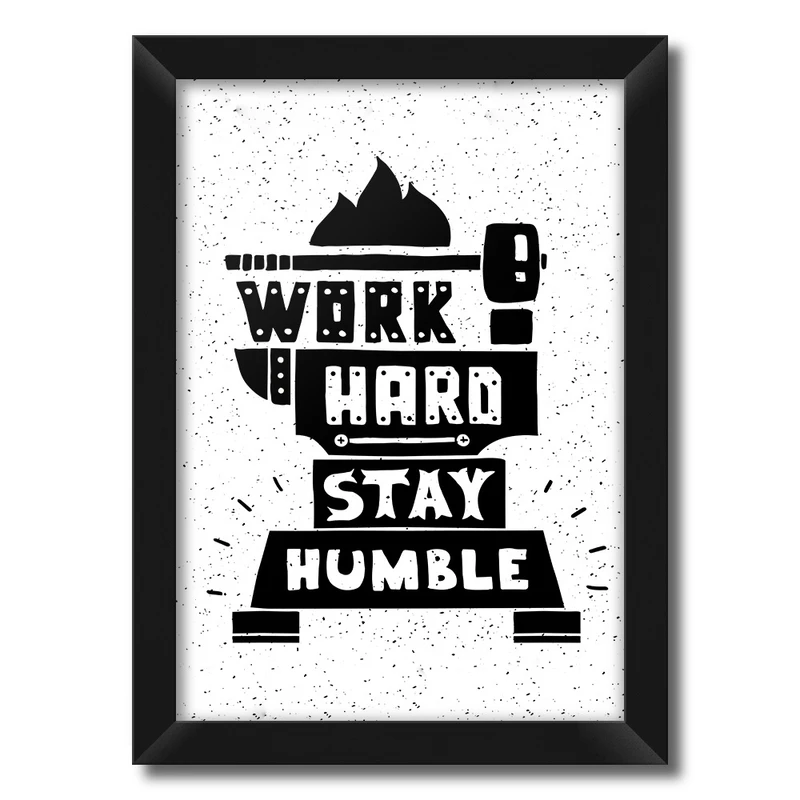 تابلو فنچ آرت طرح Work Hard کد QT102C-BW