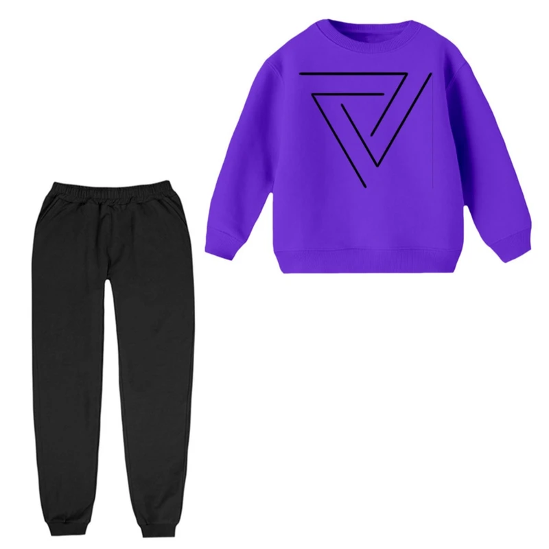 ست سویشرت آستین بلند و شلوار راحتی بچگانه مدل Triangle کد 1