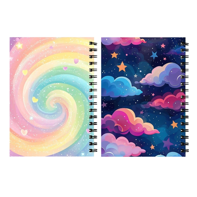 دفتر مشق 60 برگ طرح ابر رنگی کد 44 بسته دو عددی