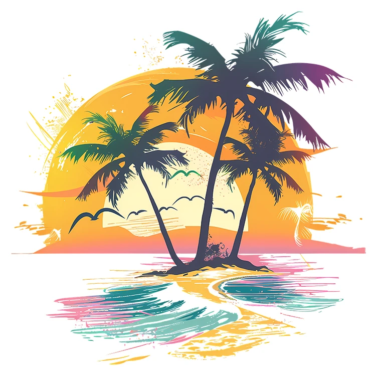 استیکر پارچه و لباس پاد آفرین مدل منظره کد S5536