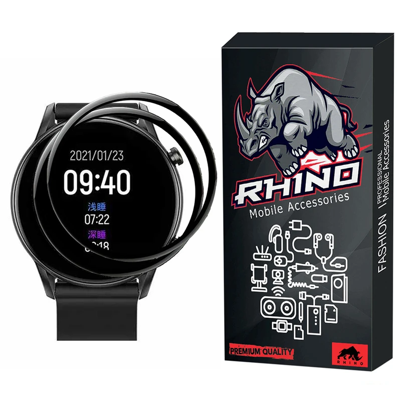 محافظ صفحه نمایش راینو مدل R-PMMA مناسب برای ساعت هوشمند هایلو RT2 LS10 بسته 2 عددی